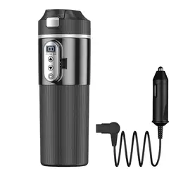 Coffee Mug 12V/24V Stainless Steel 450ML Car Heating Cup Electric Kettle Water Warmer Bottle LCD Display Heat Preservation