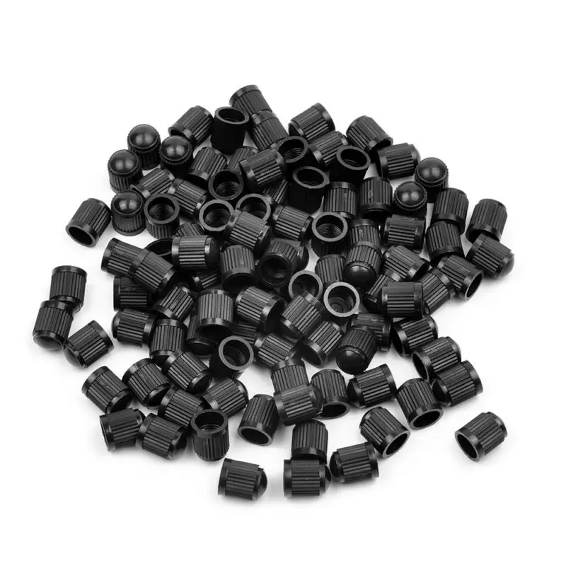 100 pièces noir en plastique pneu jantes tige Air Valve bouchon couvre de haute qualité pour camion vélo pneu Valve bouchon couvre accessoires