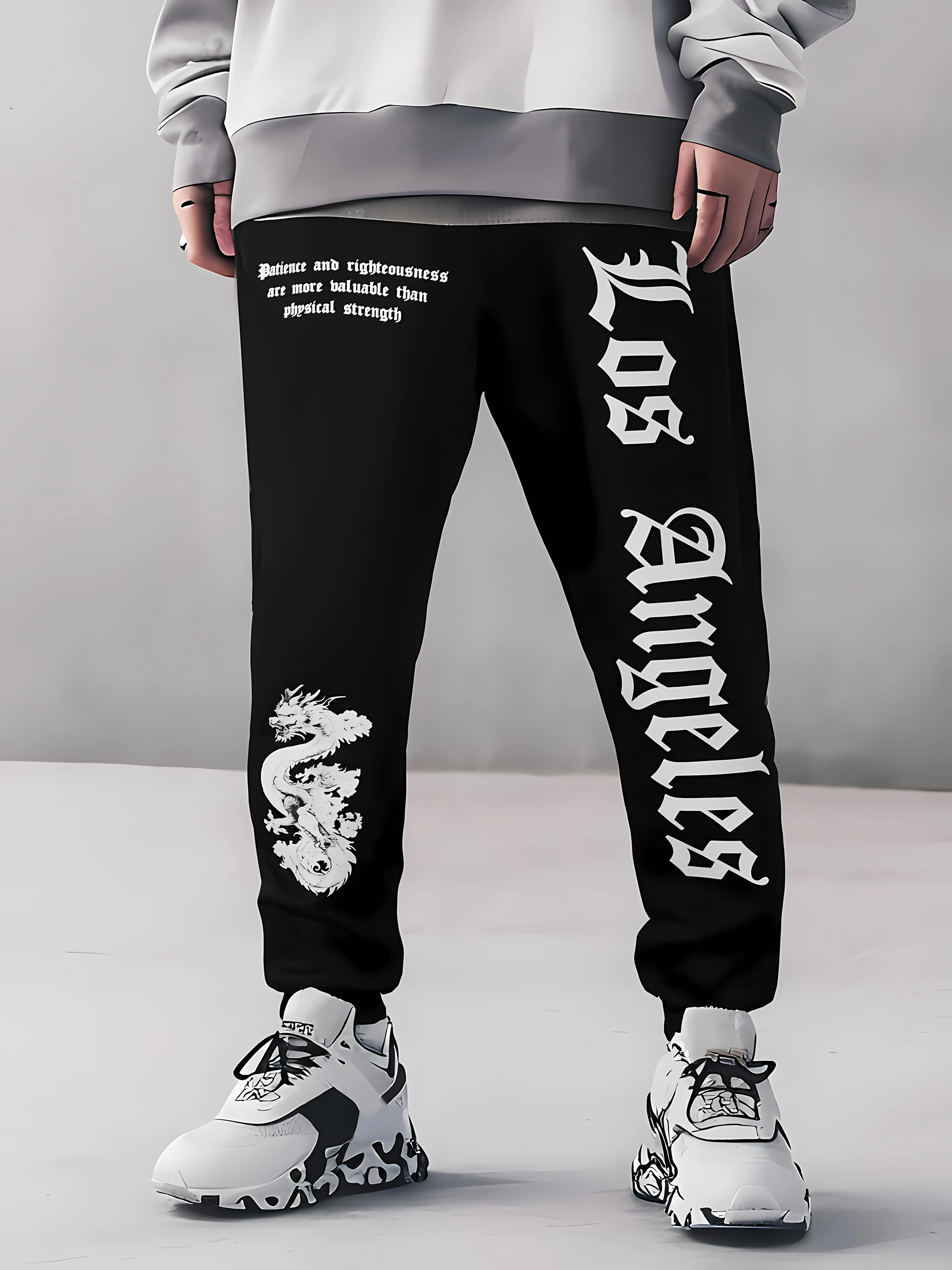 

The new men's trousers for Spring and Autumn 2025 are casual fashionable soft and comfortable with 3D letter prints