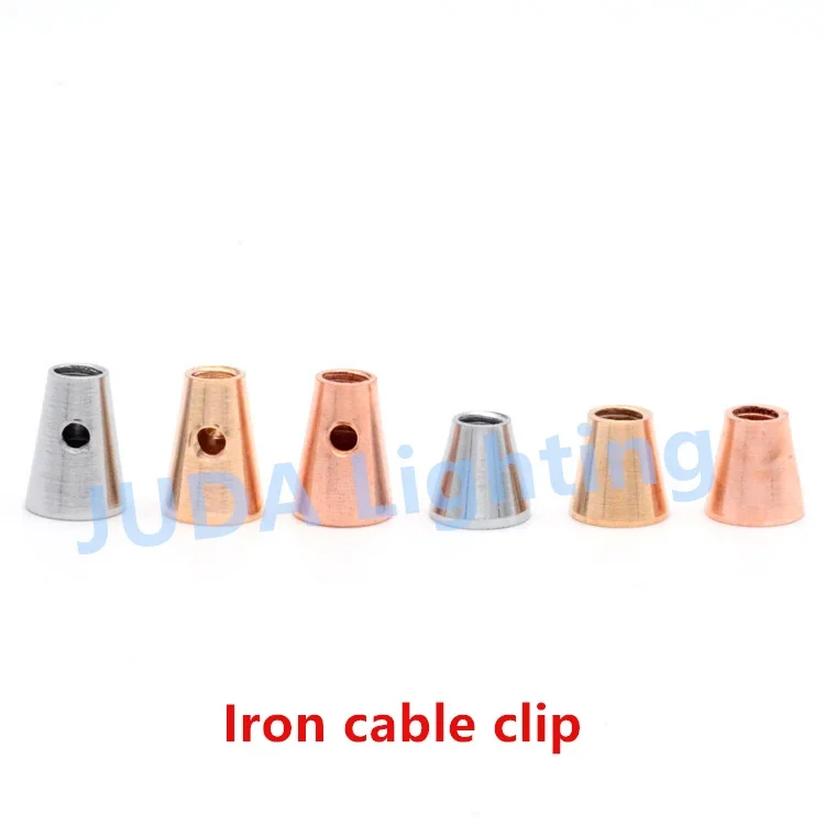 Iron cable grip clip Iron tip cone shape Wire Cord metal Grip led Pendant Light lamp base retro ceiling rose canopy chandeliers