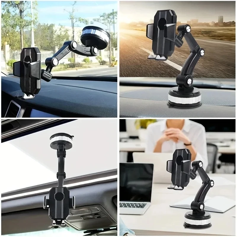 Universal Car Phone Holder Mount Super Adsorption Holder for Hands-Free Driving GPS 360° Adjustable Windshield Console Stand