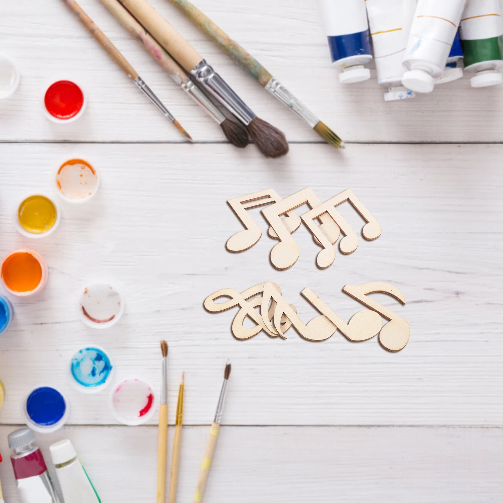 

50Pcs 55mm Music Notes Wooden Cutouts Unfinished Blank Wood Pieces for Home Wedding Decor Craft Projects Beige