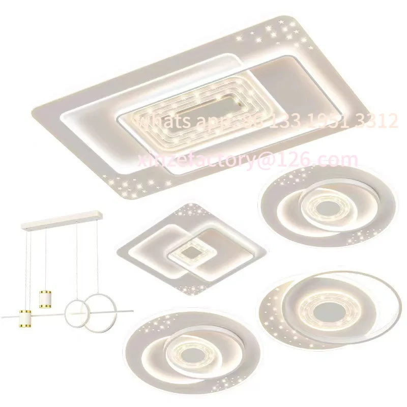 

Modern simple and atmospheric led ceiling lamp new bedroom main lamp whole house combination package