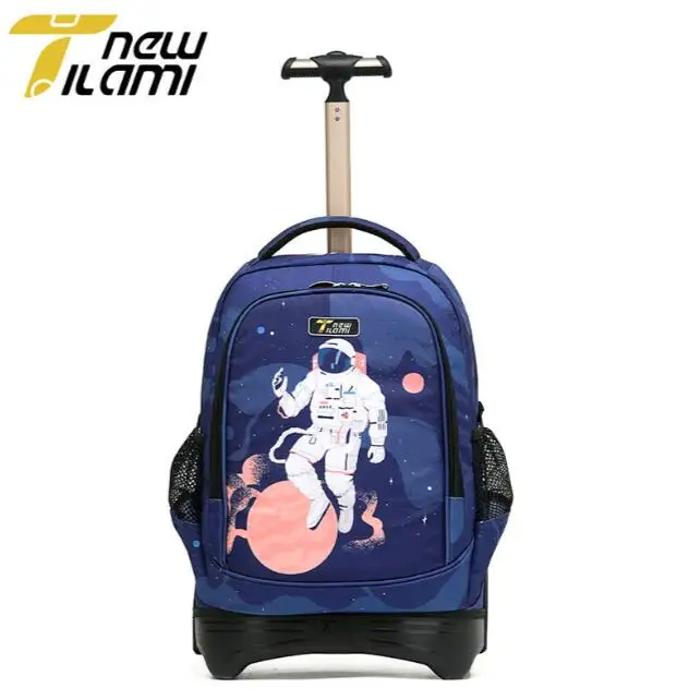 18 Inch School Wheeled Backpack Trolley Bags for Girls Travel Rolling Laptop Suitcase School Rolling Backpack for Teenager Boys