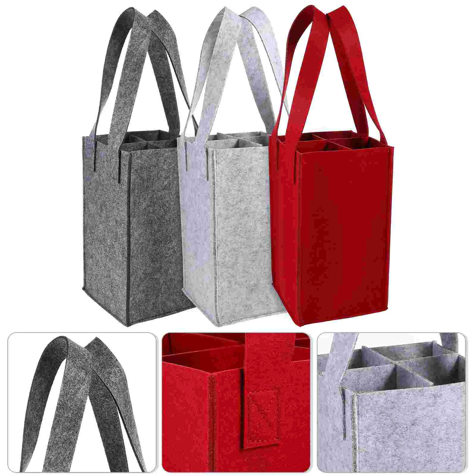 

3 Pcs Racks Bag Bottle Carriers Bags Christmas for Large Capacity Tote Travel