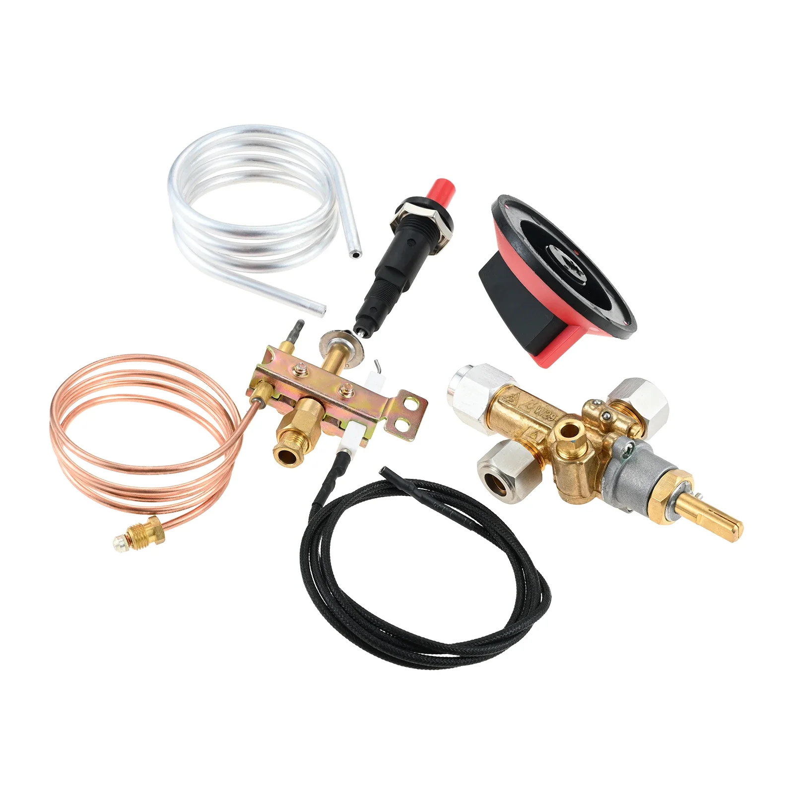 Burner Thermocouple Piezo Igniter Kit Assembly for Pizza Oven Fireplace Oven Range 65 Mbar LP Gas Safety Valve with Pilot