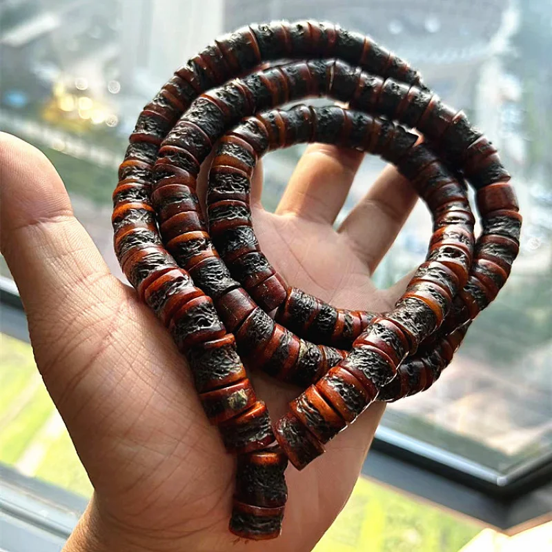 Old Materials Ox Bone Tibetan Legend Pork Intestine Gabala BARLA Rosary Bracelet Non-Defatted 108 Beads Men and Women