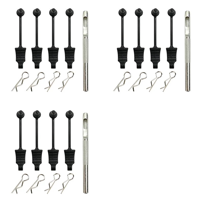 12X Rubber Body Clip Retainer Shell Fixed Buckle Lock With Shell Hole Opener For Wltoys MJX HAIBOXING 1/12 1/14 1/16