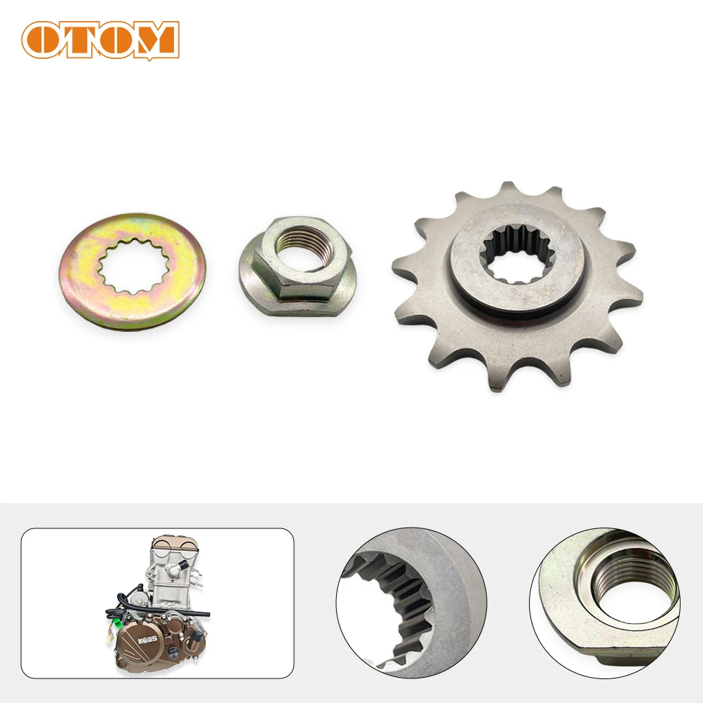 

OTOM 520 13T передняя цепная звездочка, комплект гаек шайбы для LONCIN YBS300 YB300H, приводная звездочка двигателя, аксессуары для мотоциклов, сталь