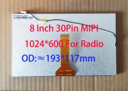 8 Inch 30Pin LCD 1024*600 MIPI For Radio 193*117mm TN Not IPS