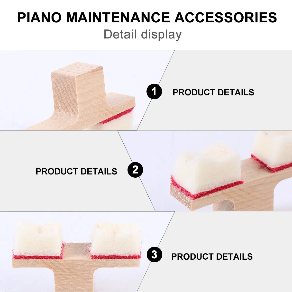 

2Pcs Piano Muting Device Essential Maintenance Accessory for Acoustic Pianos Uniform Shape Stable Performance Comfortable Touch