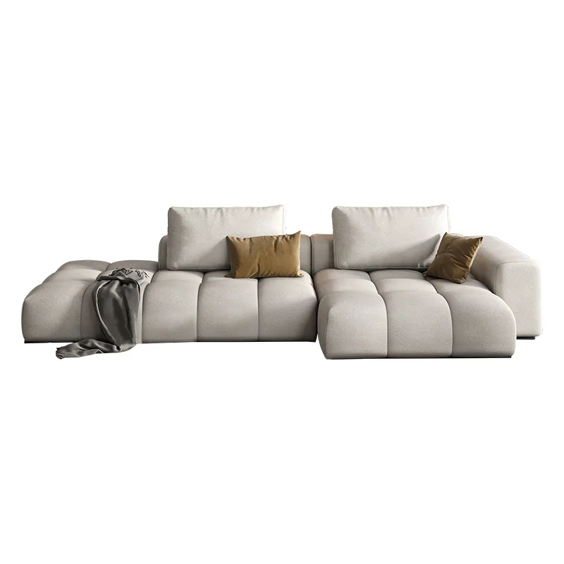 Minimalist fabric sofa leave-in three-proof size apartment living room combination Italian style