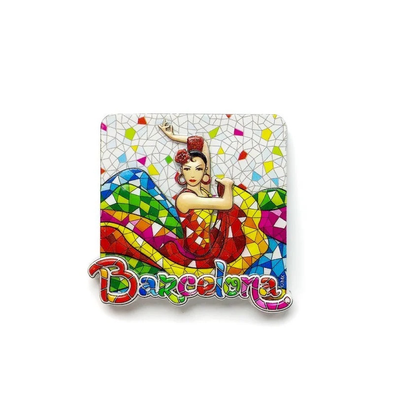 

Barcelona, Spain Fridge Magnet Dancer Mosaic High Aesthetic3d3D Travel Souvenirs and Gifts