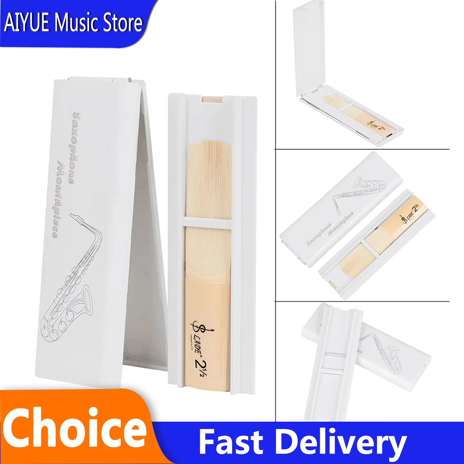 2/5/9Set Saxophone Reed Case Box Clarinet Universal Sax White Reed Case Individual Slots Clarinet Saxophone Accessories Parts