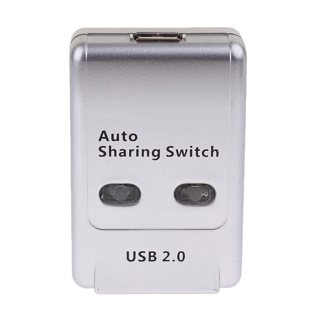 2 Port USB 2.0 Auto Sharing Switch Hub Multiport USB Adapter for Printer Hard Drive PC