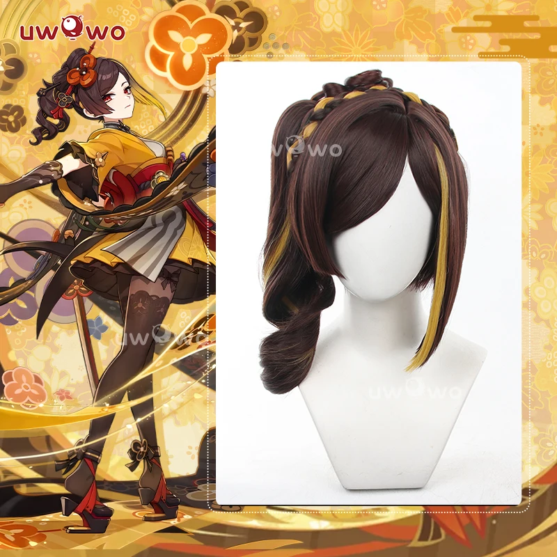 

UWOWO Chiori Wig Game Genshin Impact Chiori Cosplay Wig Brown Hair Long Hair Halloween Wig