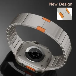 Original Link Bracelet for Apple Watch Band Ultra 2 49mm Luxury Watch Band for IWatch Series 9 8 7 6 5 4 Se 3 2 45MM 44MM 42MM