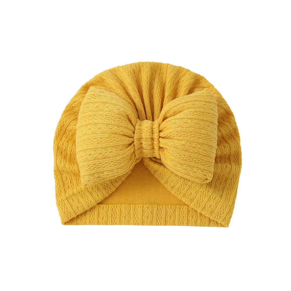 Adorável bowknot malha chapéu do bebê bonito cor sólida bebê meninas meninos chapéu turbante macio recém-nascido infantil boné tricô beanies cabeça