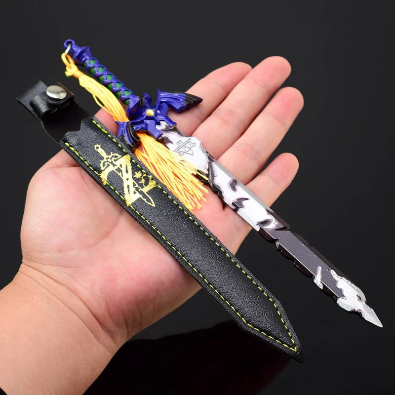 22cm/8.66in Zeldaa Kingdom Tears Link Master Sword Leather Cover Edition Weapon Model Toy Desktop Display Ornaments Collections