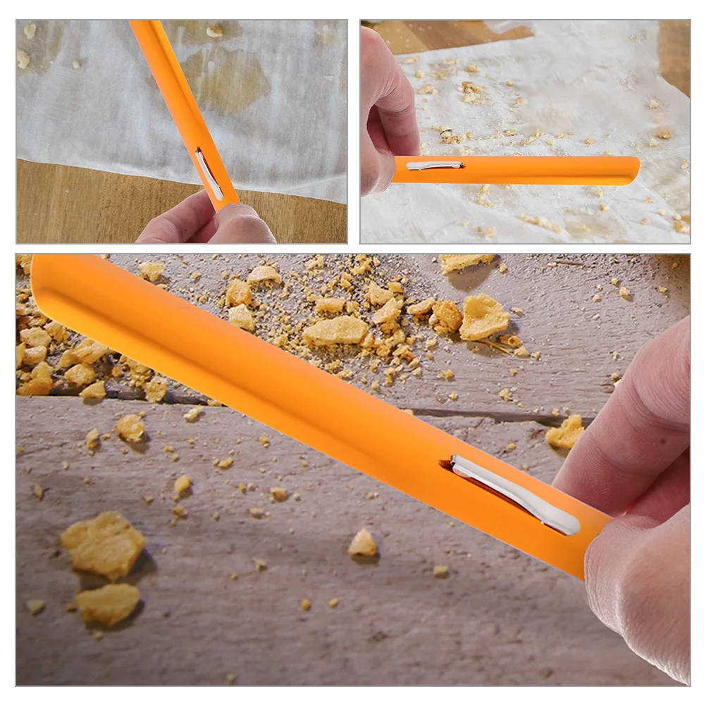 5Pcs Crumb Scraper Restaurant Heavy Duty Metal Tabletop Crumb Cleaner Portable Bread Scraper with Clip Design for Server