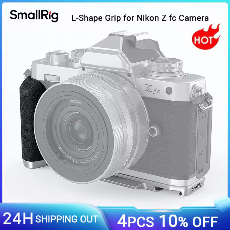 SmallRig Z fc לחיצת יד L-צורת ניקון Z fc מצלמה צד ידית עם 1/4 "-20 בורג הר רטרו-סגנון ידית-3480