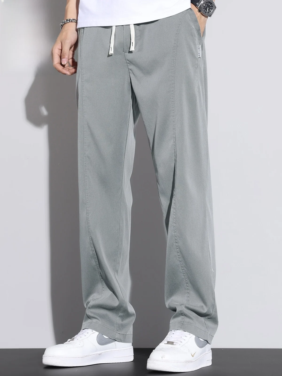 

Casual Pants Men's Loose Straight Leg Thin Summer Trendy Ice Silk Long Pants Youthful Vitali Sle Anti-Wrinkle