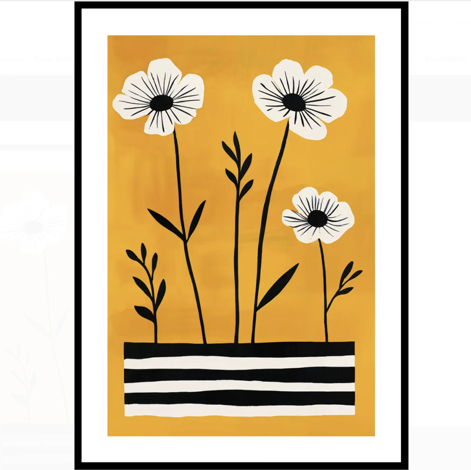Wall Art Canvas Prints Posters Decor, Minimalist Yellow Floral Art For Living Room Bedroom Kitchen Cafe Home Wall Decor
