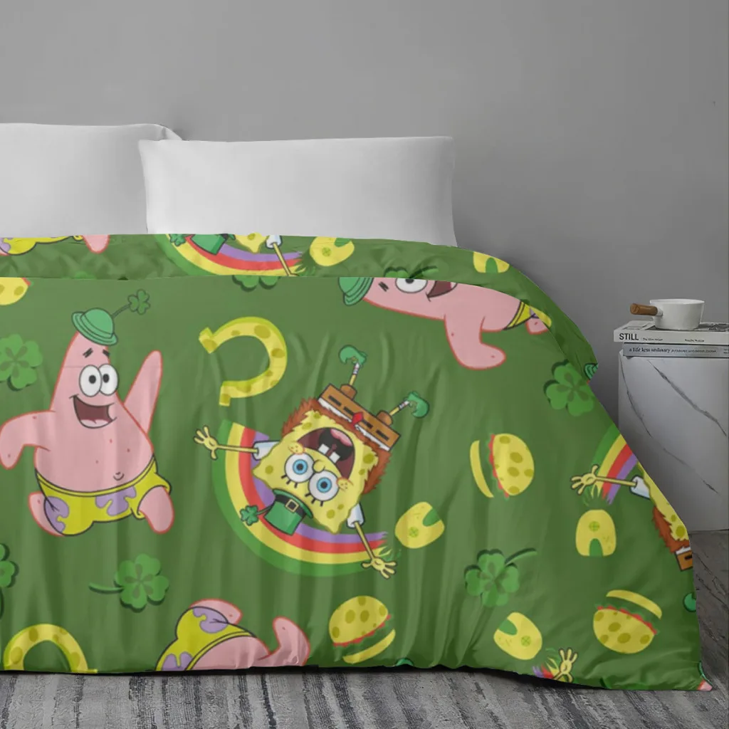 Sponge-Bob Bed Sheets Set  Comforter Quilt Cover Duvets Double Bedding