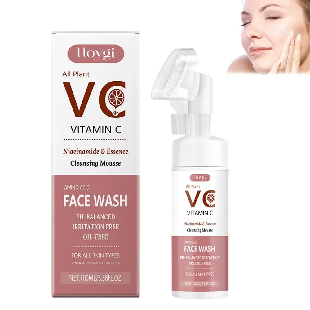 Nieuwe natuurlijke gezichtsschuimwas Verhelderende zachte en niet-irriterende gezichtswas Hydraterende vitamine C Face Wash Cleanser voor gezichtsverzorging