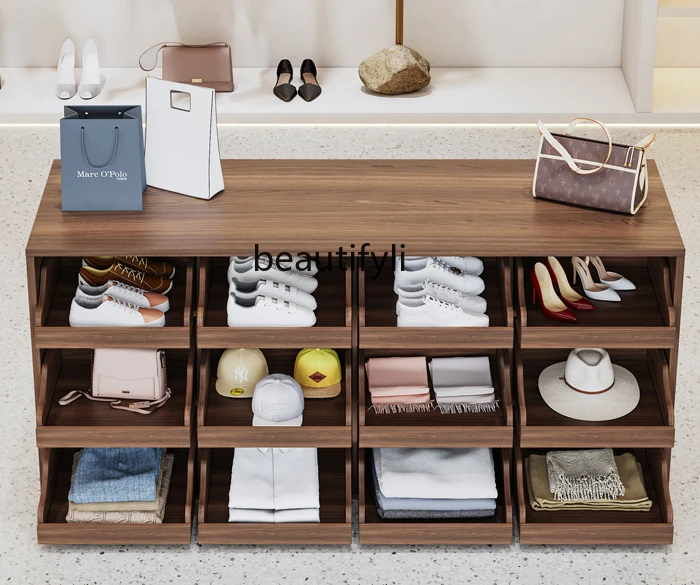 

3Solid Wood Clothing Store Zhongdao Table Display Cabinet for Accessories Product Display Stand Display Stand Side Cabinet