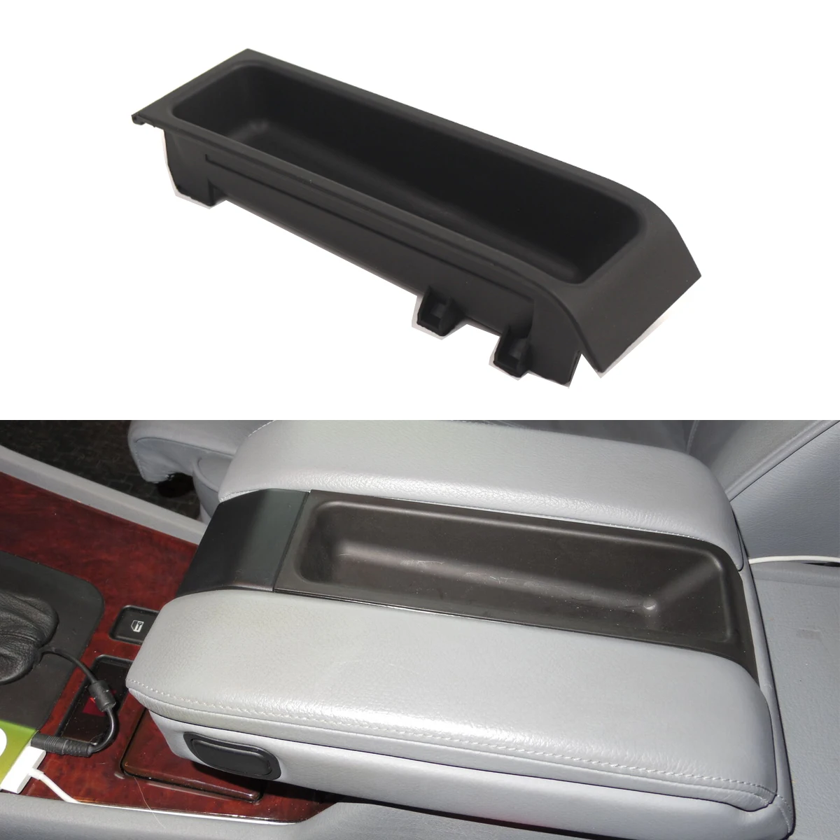 

For BMW E38 E39 525 528 530 740 745 E65 E66 X5 E53 Black Center Console Armrest Storage Tray Car Accessories 51168215943