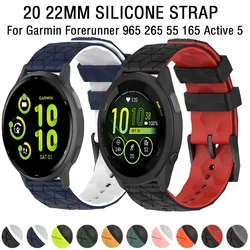 20 22mm Silicone Strap for Garmin Active 5 Vivoactive 5 Venu 3 2 Football Pattern Bracelet Garmin Forerunner 965 265 55 165 Band