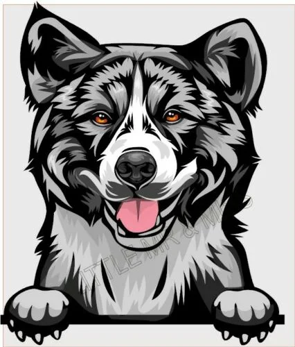 

For AKITA Peeking Dog Breed Colour Window Wall laptop Sticker waterproof