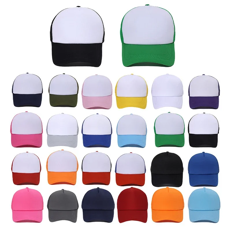 Unisex Cheaper 5 Panel Trucker Hat for Adult Summer Net Baseball Cap Men Women Blank Mesh Adjustable Sun Hat Visor Gorras