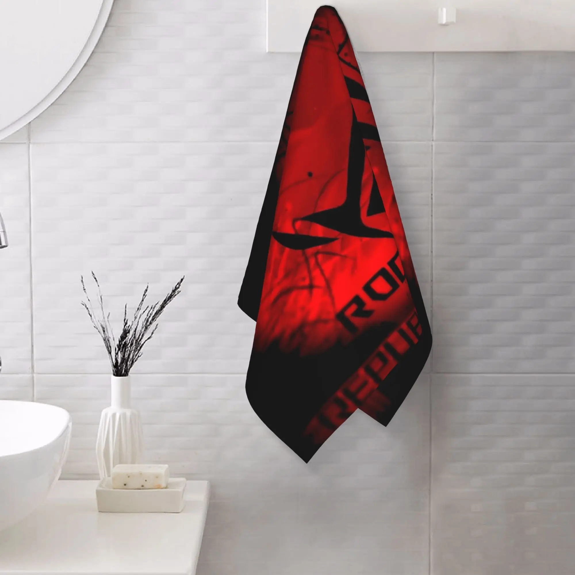 Custom Rog Strix Asus Black And Red Soft Face Towel Quick Dry Pool Bath Cotton Towels Absorbent Quick