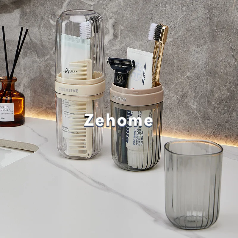 Travel brushing mouthwash cup Tooth cylinder set Tooth set Toothbrush cup Covered toothpaste box Portable high-value washing cup
