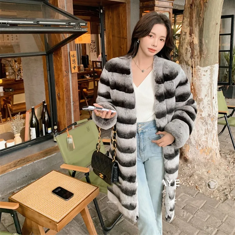 New Fashion Otter Rabbit Fur Coat For Woman 100% Real Natural Rex Rabbit Fur Leather Jacket Winter Warm Trend Girls' Clothing