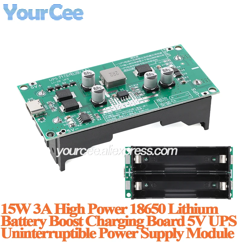 15 واط 3A UPS 18650 بطارية ليثيوم دفعة تصعيد شحن مجلس 5 فولت 9 فولت 12 فولت UPS وحدة إمداد الطاقة غير المنقطعة أثناء الشحن #5