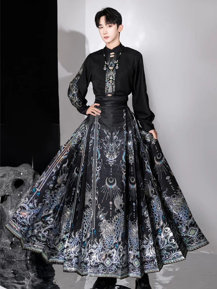 novo-estilo-chines-hanfu-tendencia-nacional-masculino-f-casal-padrao-escuro-tecido-dou-saia-rabo-de-cavalo-em-seda