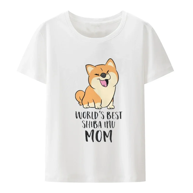 Kawaii graphic World\'s Best Shiba Inu Mom Dog Harajuku Tshirt Shiba Printing Streetwear Comfortable Tees Girl Unique Gift