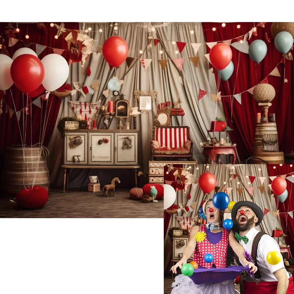 خلفية صورة السيرك للتصوير الفوتوغرافي ، ديكور حفلات الكرنفال ، استحمام الطفل ، خلفية عيد الميلاد ، مستلزمات استوديو الصور ، مشهد AI للأطفال