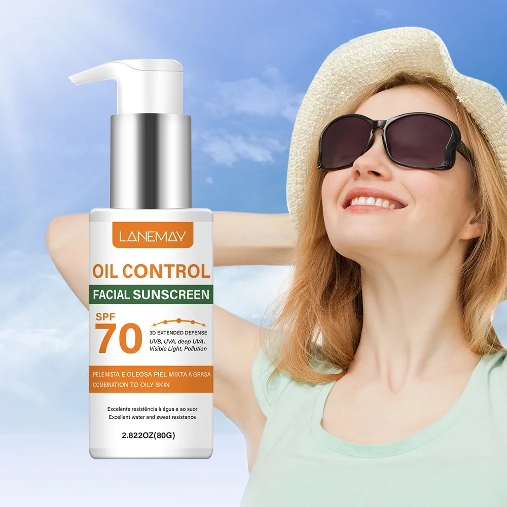 

Солнцезащитный крем для лица с контролем жирности SPF 70 | 3D-защита для жирной кожи, до 86% уменьшения жирности и водостойкость, 80 г