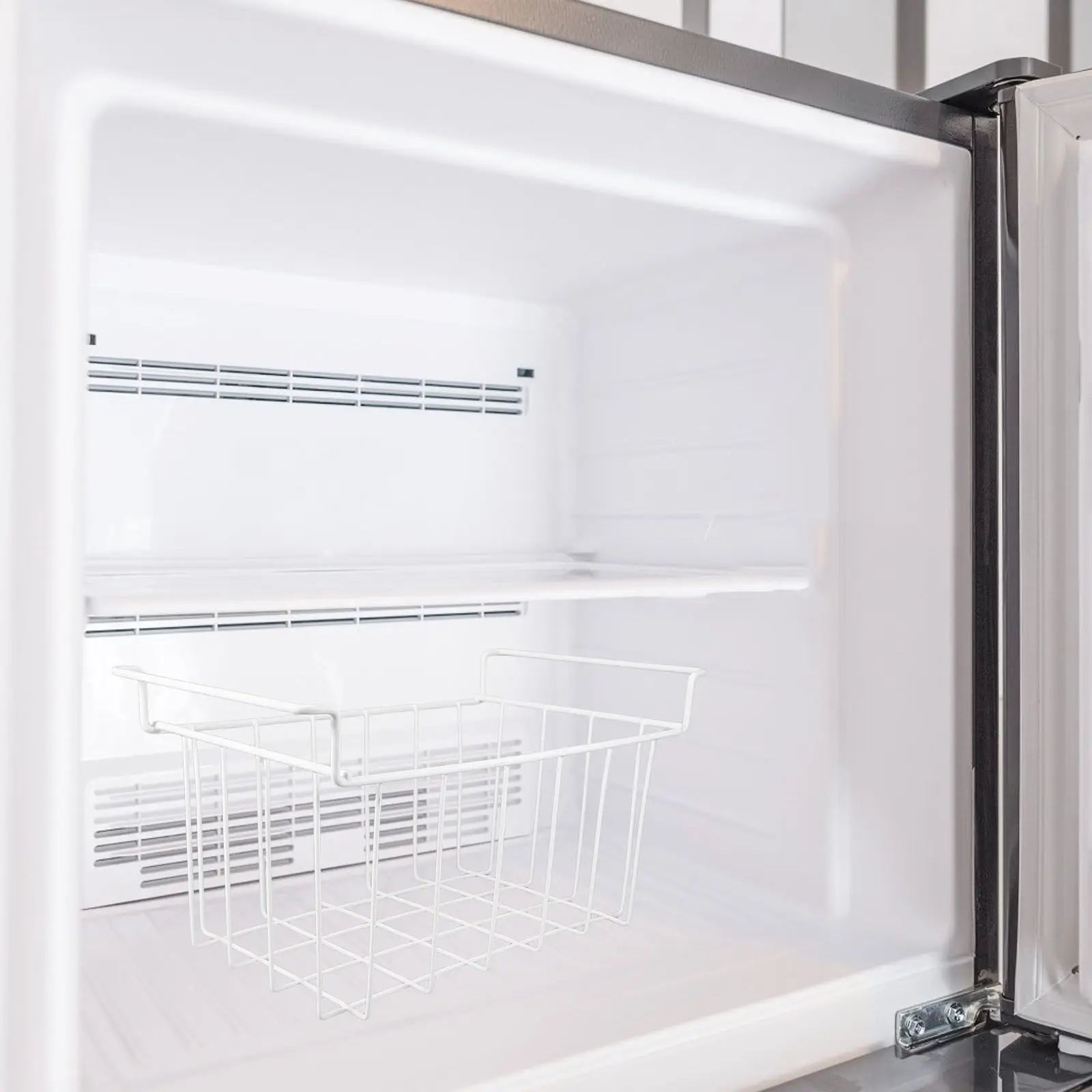 

Корзина-органайзер для морозильной камеры, проволочная подвесная полка для хранения, многофункциональная, дышащая, экономит место