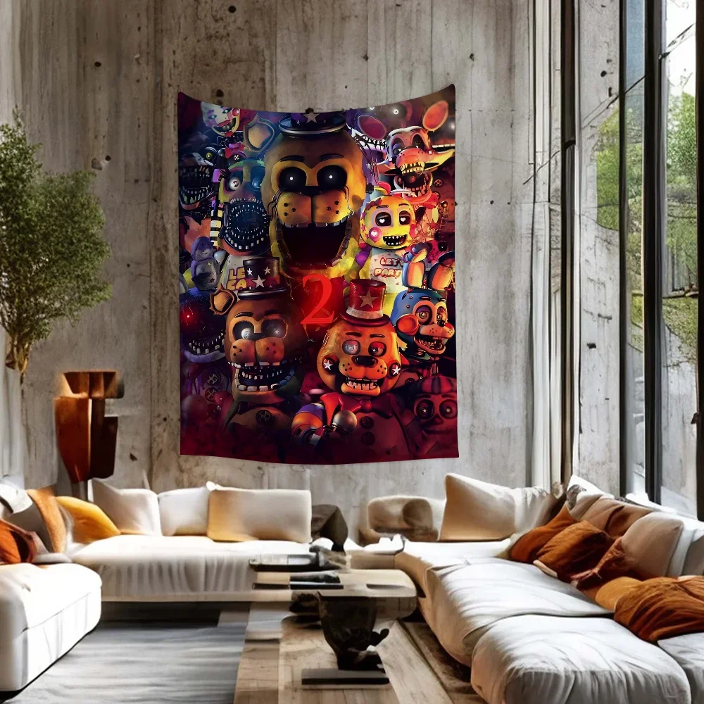 

Five-nights-At-Freddys Anime Tapestry Hippie Flower Wall Carpets Dorm Decor Wall Hanging Home Decor