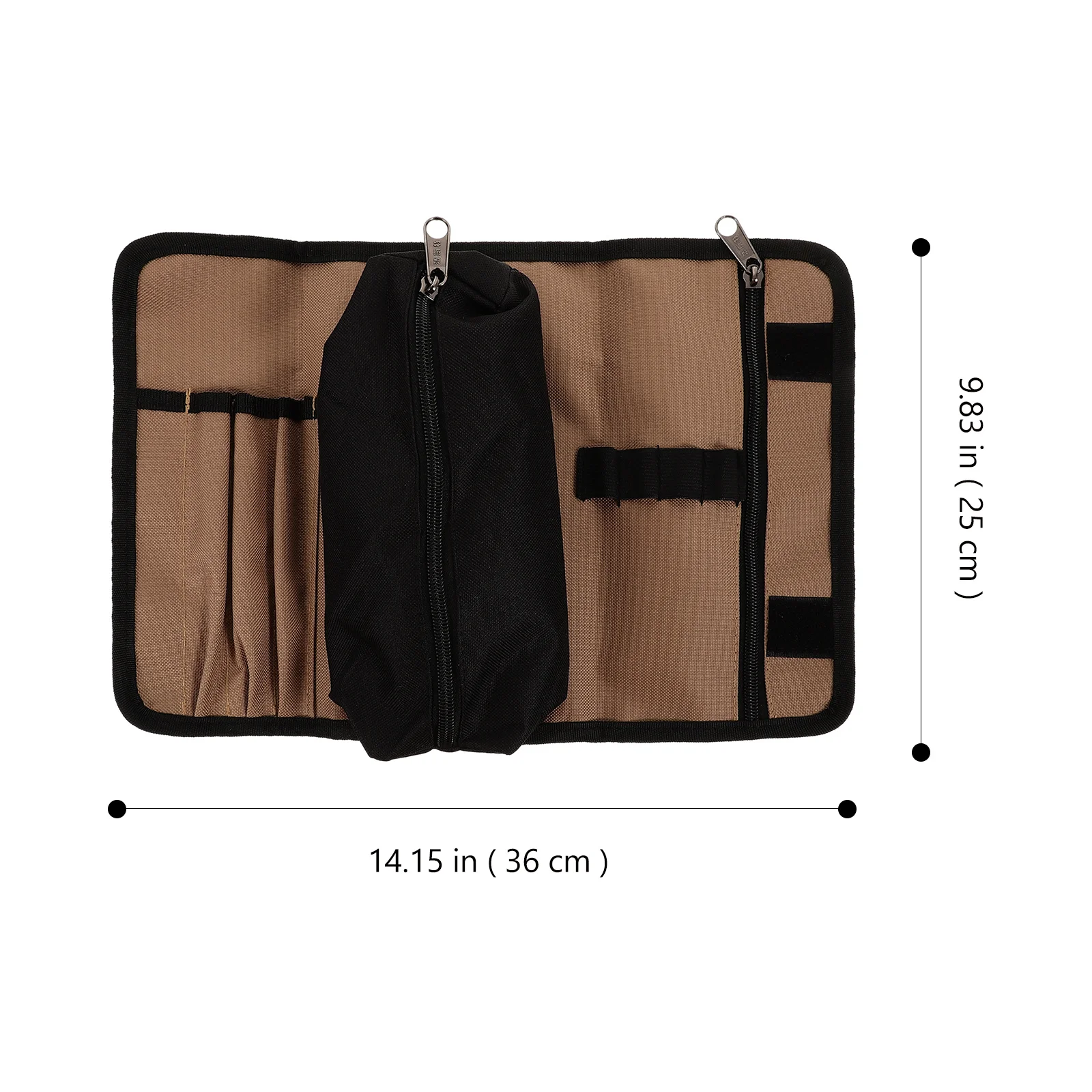 Mehrzweck-Handwerkzeugtasche, Oxford-Stoff, langlebig, großes Fassungsvermögen, kleine Taschen, elastische Riemen, interne Reißverschlusstasche, Schraubenmutterband