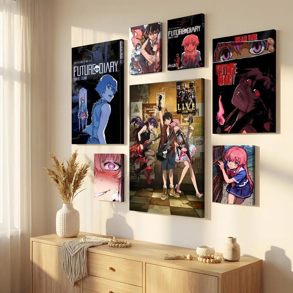 Mirai Nikki The Future Diary Framed Wall Painting Framed Canvas Wall Art Waterproof Wall Decor For Living Room Bedroom