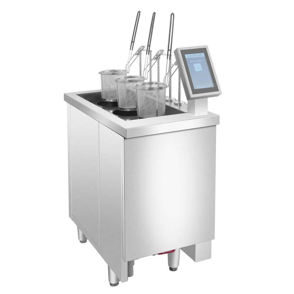 Cocedor de fideos comercial de 3 cestas, independiente, de cocción rápida, para Gyoza, fideos instantáneos, Ramen, cocina automática de pasta para comida rápida