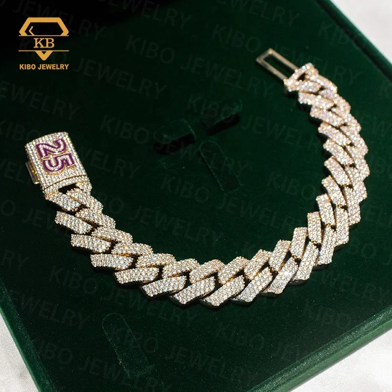 Selling Bracelet for Hip Hop Rapper 7 Inch 8 Inch Bracelet Moissanite 925 Silver /10k Gold Moissanite Cuban Bracelet Chain