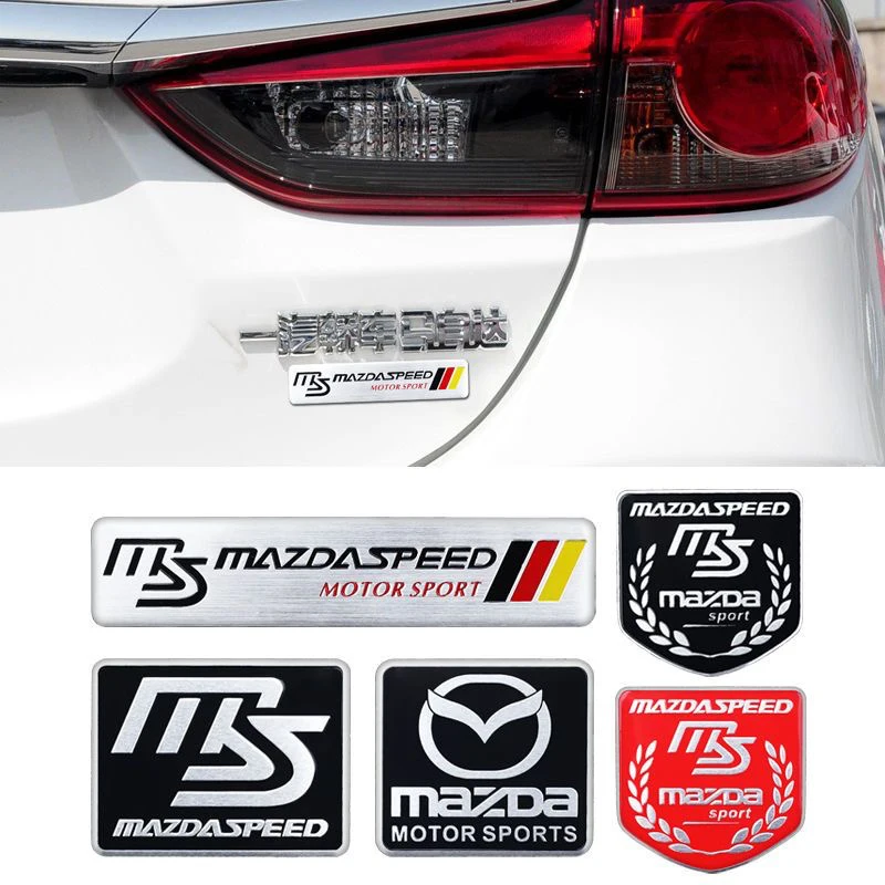 3D Aluminum Car Body Trunk Logo Stickers Emblem Decoration Accessories for Mazda 3 6 CX-3 CX-5 GJ GL BK Axela Demio RX-8 MS 5 7