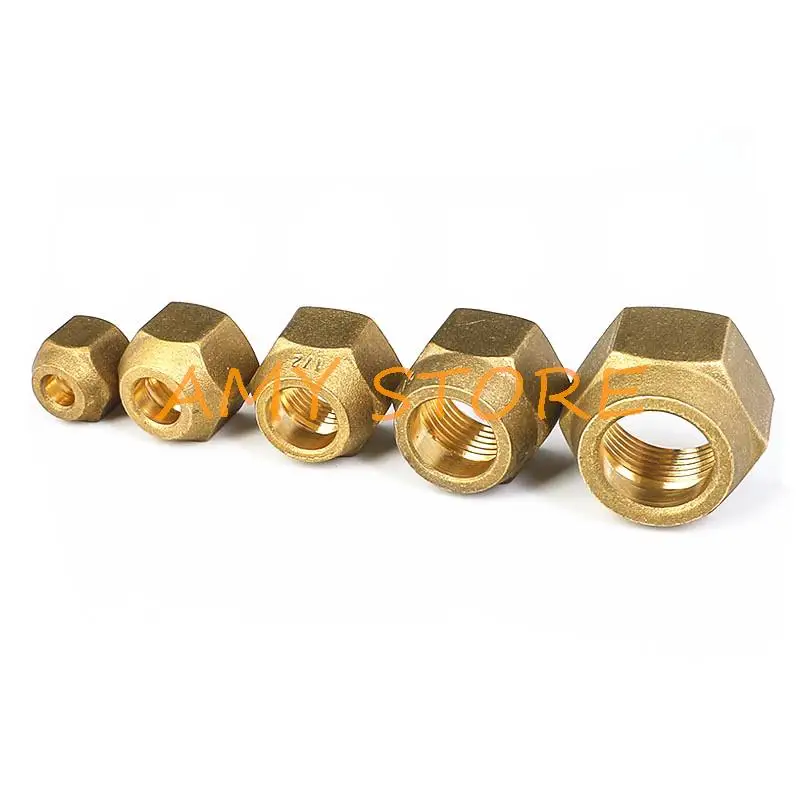 

Brass Forged Nut For 45 Degree SAE 1/4" 3/8" 1/2" 3/4" BSP METRIC Threaded Flare Pipe Fitting Connector Adapeter Air conditioner